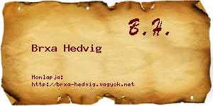 Brxa Hedvig névjegykártya